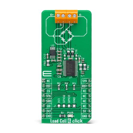 MikroElektronika MAX11270 LOAD CELL 6 CLICK Entwicklungskit, Sensor-Zusatzplatine Für MikroBUS-Socket