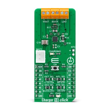 MikroElektronika LTC3553 Entwicklungsbausatz Spannungsregler, Charger 18 Click Akkuladegerät