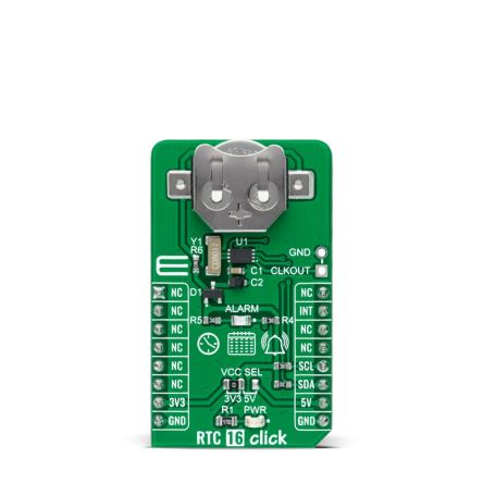 MikroElektronika MIKROE-5083 Evaluation Kit, Echtzeituhr (RTC), MikroBUS-Socket, Zusatzplatine, RTC 16 Click