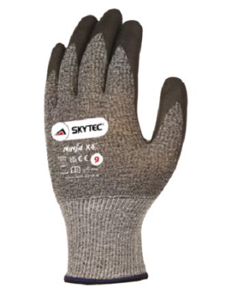 Skytec Schneidfeste Handschuhe, Größe 11, XXL, Schneidfest, Glasfaser, Nylon Schwarz / Grau