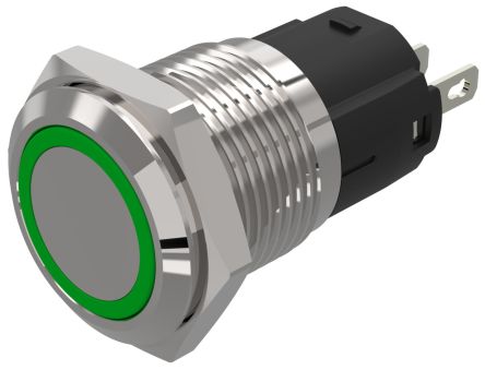EAO Indicador LED 82, Verde, Ø Montaje 16mm, 12V Ac/dc, IP65, IP67