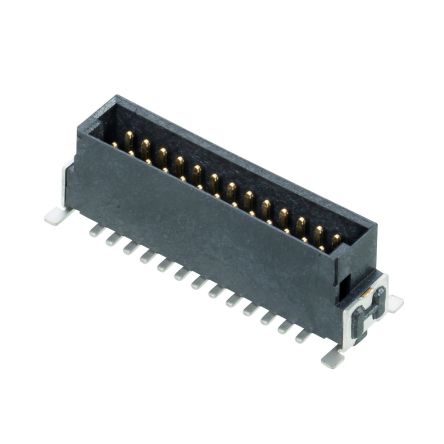 HARWIN M55-700 Series Vertical Surface Mount PCB Header, 26 Contact(s), 1.27mm Pitch, 2 Row(s), Shrouded
