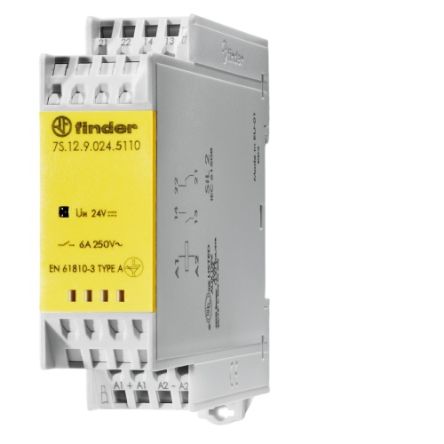 Finder DIN Rail Non-Latching Relay With Guided Contacts, 120V Ac Coil, 6A Switching Current, SPDT