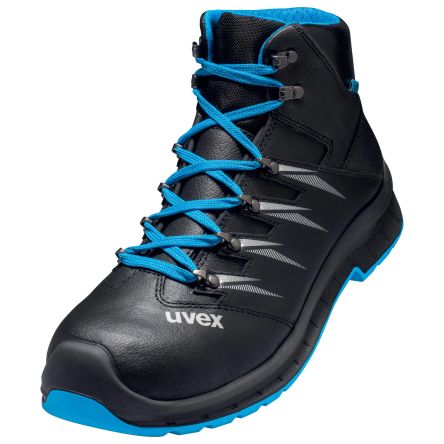 Uvex Black, Blue ESD Safe Steel Toe Capped Unisex Safety Boot, UK 6, EU 39