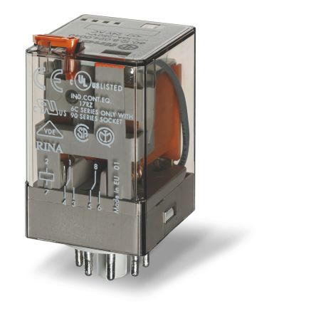 Finder Plug-In Mount Relay, 400V Ac Coil, 6A Switching Current