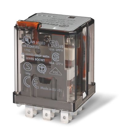 Finder Plug In Relay, 230V Ac Coil, 16A Switching Current, 3PDT, 3PDT