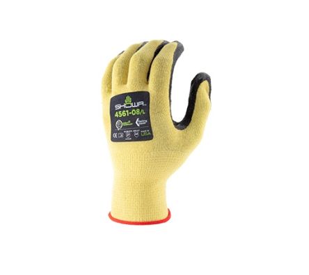 Showa Yellow Elastane Cut Resistant Gloves, Size 11, XXL, Nitrile Foam Coating
