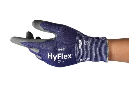 Ansell Blue, Grey Nylon Cut Resistant Work Gloves, Size 7, Small, Nitrile Foam Coating