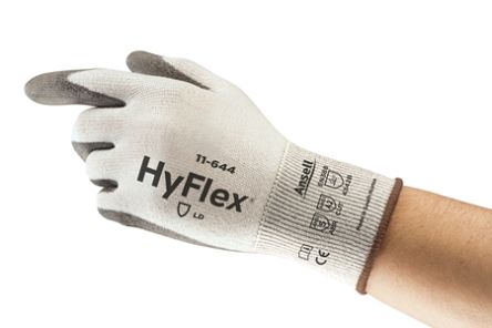Ansell White Nylon Cut Resistant Work Gloves, Size 5, XXS, Polyurethane Coating