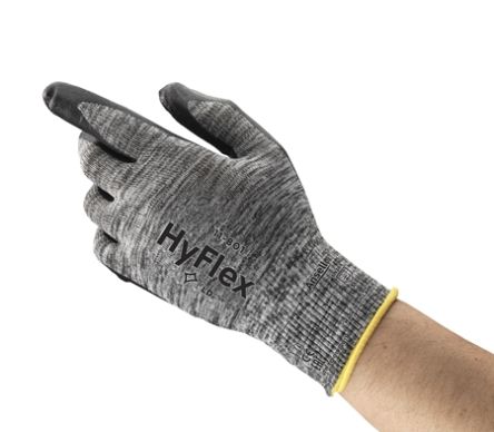Ansell Grey Nylon Extra Grip Work Gloves, Size 10, XL, Nitrile Foam Coating