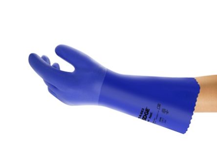 Ansell Flüssigkeits-/ölabweisende Handschuhe, Größe 10, XL, Auf Öl Greifend, ölabweisend, PVC Blau