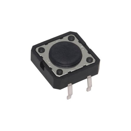 C & K Black Button Tactile Switch, SPST 0.6 VA Surface Mount