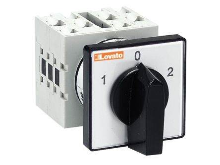 Lovato, 4PDT 3 Position 60° Changeover Cam Switch, 32A, Short Black Handle Actuator