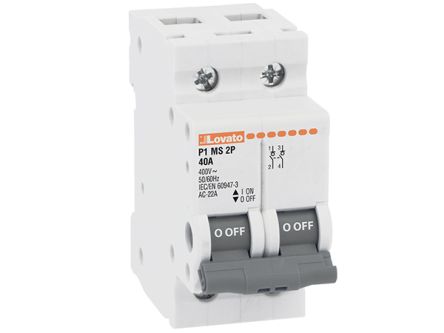 Lovato 2P Pole DIN Rail Switch Disconnector - 100A Maximum Current