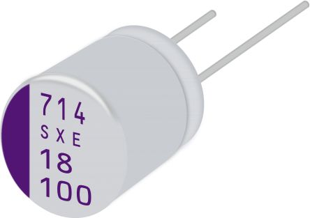 Panasonic SXE, THT Alu-Polymer Leitfähig Festkondensator 82μF ±20% / 72V Dc, Ø 10mm, Bis 125°C