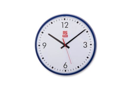 RS PRO Reloj De Pared Azul, Ø 310mm No, Suministrado Con 1 Pila AA