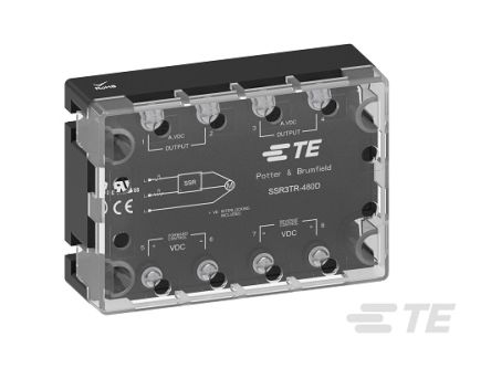 TE Connectivity SSR3 Series Solid State Relay 3 Phase, 40 A Load, Panel Mount, 480 V Rms Load