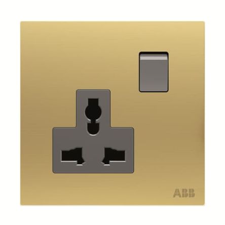 ABB Steckdose Mit Schalter BS Einbaumontage 1-fach Außen Gold, 1-polig / 13A