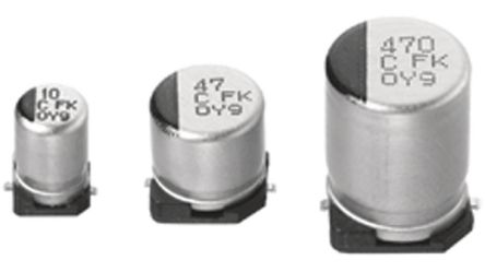 Panasonic Condensador Electrolítico Serie FK SMD, 100μF, ±20%, 16V Dc, Mont. SMD, 5 (Dia.) X 5.8mm