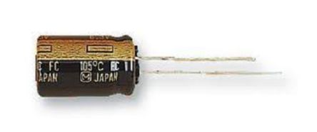 Panasonic FC-A, THT Aluminium-Elektrolyt Kondensator 220μF ±20% / 6.3V Dc, Ø 6.3mm, Bis 105°C