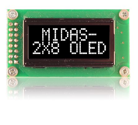 Midas 3.67Zoll OLED-Display, 38 X 16mm Weiß Passiv-Matrix, Parallel Interface