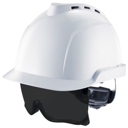 MSA Safety Bauhelm Belüftet Und Augenschutz, ABS Weiß