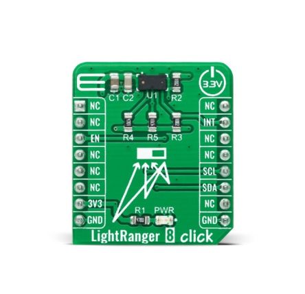 MikroElektronika VL53L3CX LightRanger 8 Click Entwicklungskit, Optisch