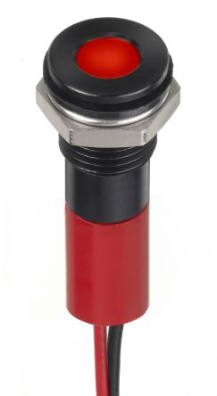 RS PRO LED Schalttafel-Anzeigelampe Rot 12V Dc, Montage-Ø 8mm, Leiter
