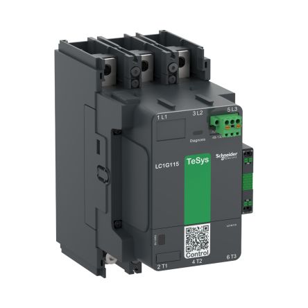 Schneider Electric Contattore Controllo Motori, Serie LC1G150, 3 Poli, 1 NA + 1 NC, 275 A, Bobina 48 → 130 V