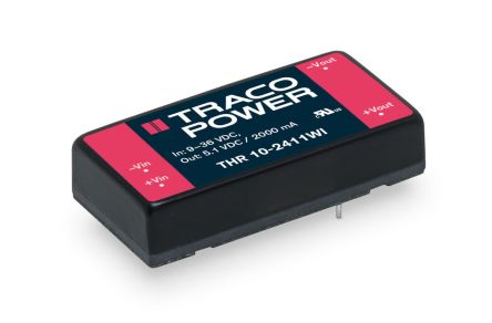 TRACOPOWER THR 10WI DC/DC-Wandler, Isoliert 10W 24 V Dc IN, 12V Dc OUT 3'000V Dc Isoliert