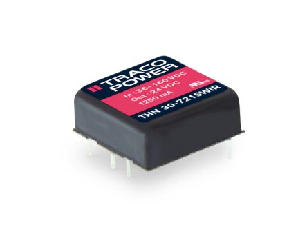 TRACOPOWER THN 30WIR Isolated DC-DC Converter, 5.1V Dc/, 18 → 75 V Dc Input, 30W, PCB Mount