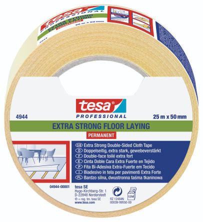 Tesa Gewebe Bodenmakierung Weiß Typ Klebeband Für Fußböden, Stärke 0.2mm, 50mm X 25m