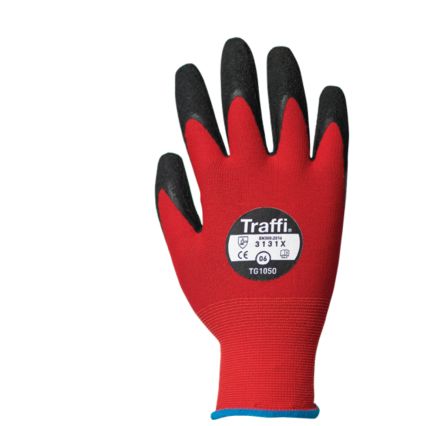 Traffi Schneidfeste Handschuhe, Größe 6, XS, Schneidfest, Nylon Mit Naturkautschuklatex Rot