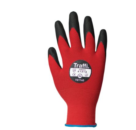 Traffi Thin Lizzie™ Fluid 7102 Schneidfeste Handschuhe, Größe 6, XS, Schneidfest, Nitril, Nylon Rot