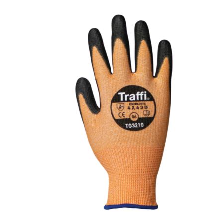 Traffi Schneidfeste Handschuhe, Größe 8, M, Schneidfest, Elastan, HPPE, Nylon Orange