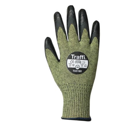 Traffi Schneidfeste Handschuhe, Größe 11, XXL, Schneidfest, Acryl, Aramid, Glasfaser Grün