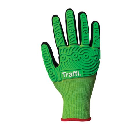 Traffi Schneidfeste Handschuhe, Größe 10, XL, Schneidfest, Elastan, HPPE, Polyamid, Polyester, Stahl Grün