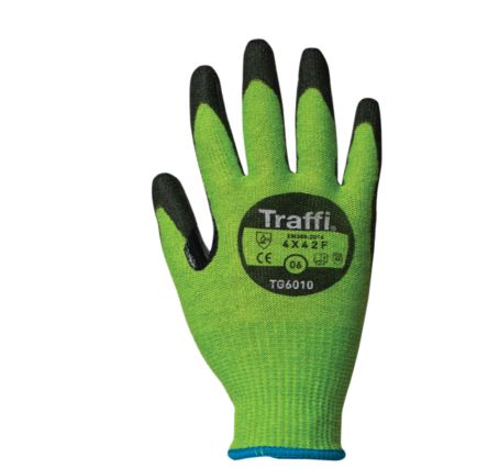 Traffi Schneidfeste Handschuhe, Größe 10, XL, Schneidfest Grün