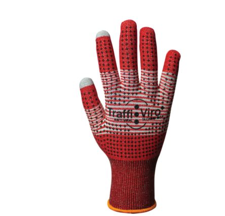 Traffi Schneidfeste Handschuhe, Größe 8, M, Schneidfest, Nitril Rot