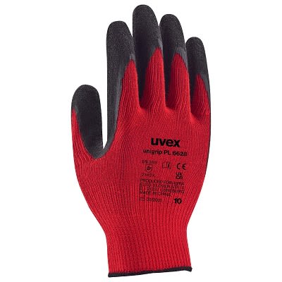Uvex Latex-Handschuhe, Größe 10, XL, Abriebfest, Polyester Rot