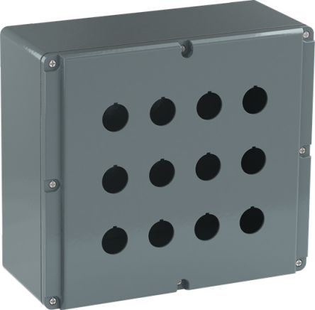 ABB Grey Aluminium Modular Metal Push Button Enclosure - 12 Hole