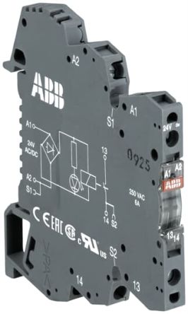 ABB Relè D'interfaccia Serie R600, Bobina 48 → 60V Ca/cc, Guida DIN, Contatti Stato Solido