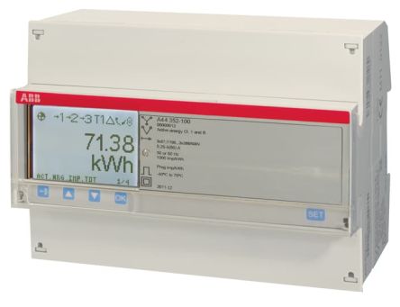 ABB A44 Energiemessgerät LCD, 7-stellig / 3-phasig, Impulsausgang