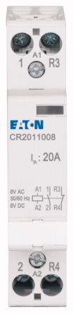Eaton DILM Installationsschütz / 8 V AC/DC Spule 1 NO (Schließer) + 1 NC (Öffner), Umkehrend