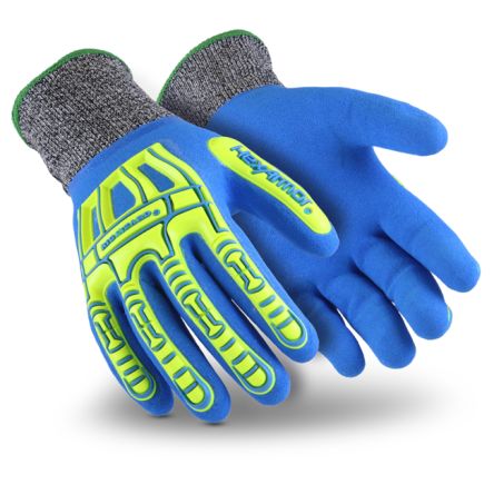 Uvex Thin Lizzie™ Fluid 7102 Blue Glass Fibre, HPPE Impact Protection Work Gloves, Size 6, XS, Nitrile Coating
