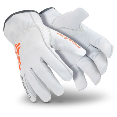 Uvex White Leather Cut Resistant, Dry Environment, Good Dexterity Work Gloves, Size 8, Medium