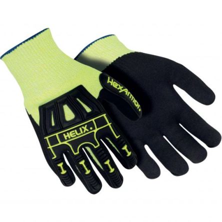 Uvex Helix®3000 Black Glass Fibre, HPPE Impact Protection Work Gloves, Size 8, Medium, Nitrile Coating