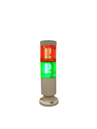 Sirena Torretta Di Segnalazione, 24 V, LED, 2 Elementi, Lenti, Lenti Verde, Rosso