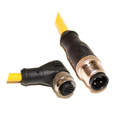 Mueller Electric Câble D'actionneur 4 Conducteurs, M12 Mâle Vers M12 Femelle, 5m
