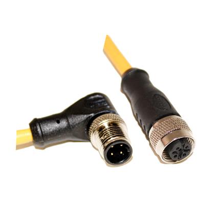 Mueller Electric C4BC05 Konfektioniertes Sensorkabel 4-adrig Stecker Gewinkelt / M12 Buchse Gerade, Länge 5m